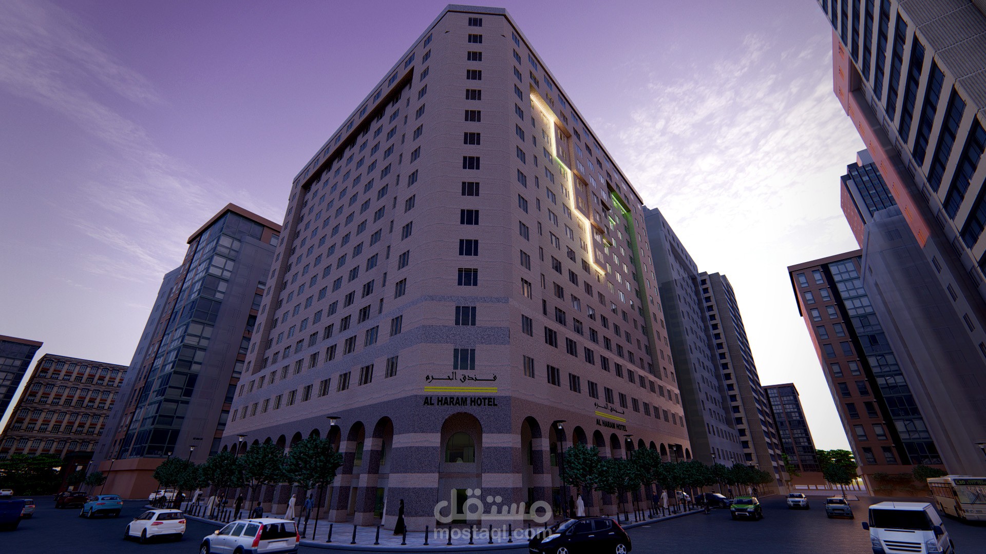 محاكاة 3D لفندق الحرم في المدينة المنورة