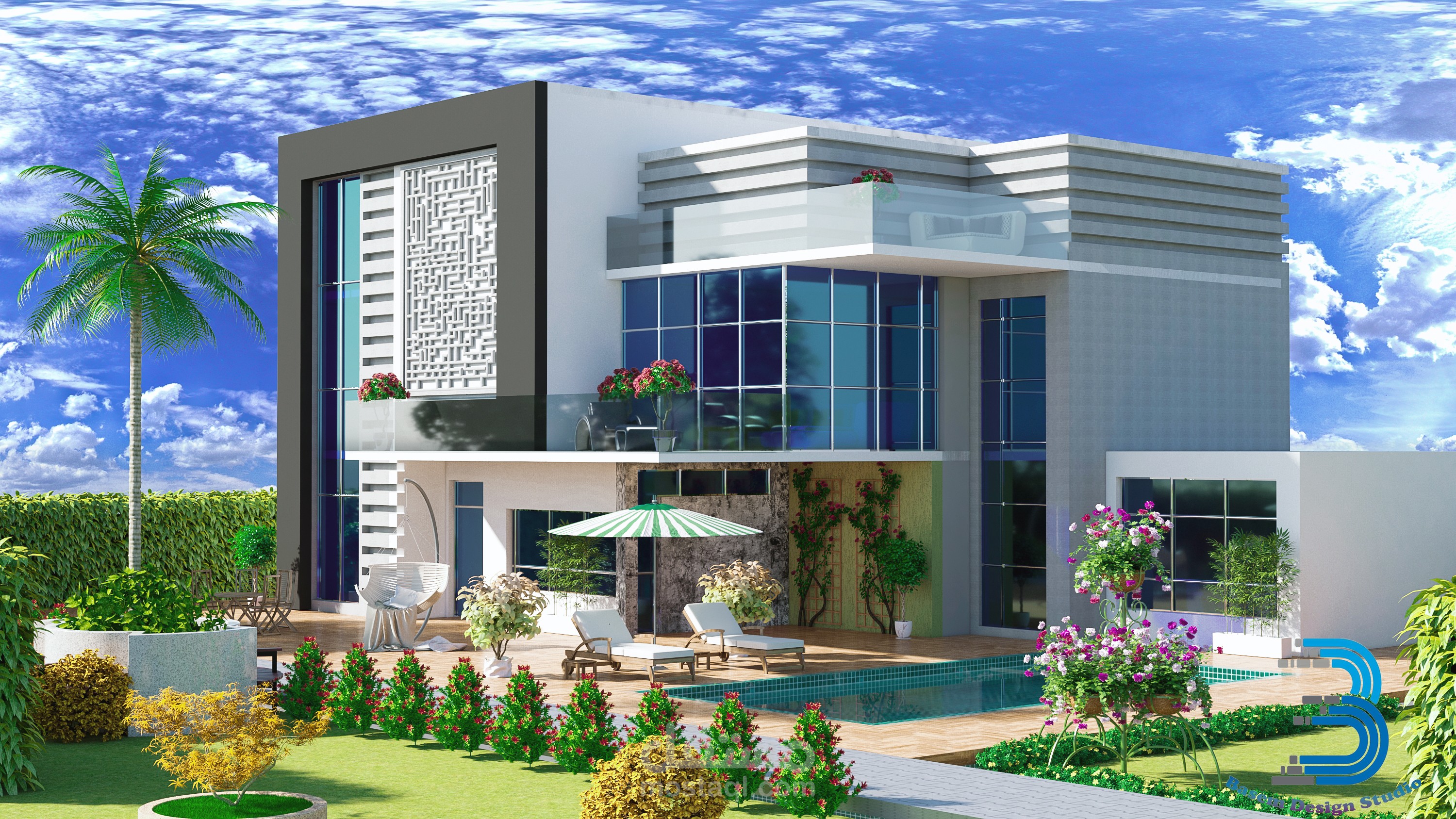 تصميم خارجى لفيلا بالسعودية