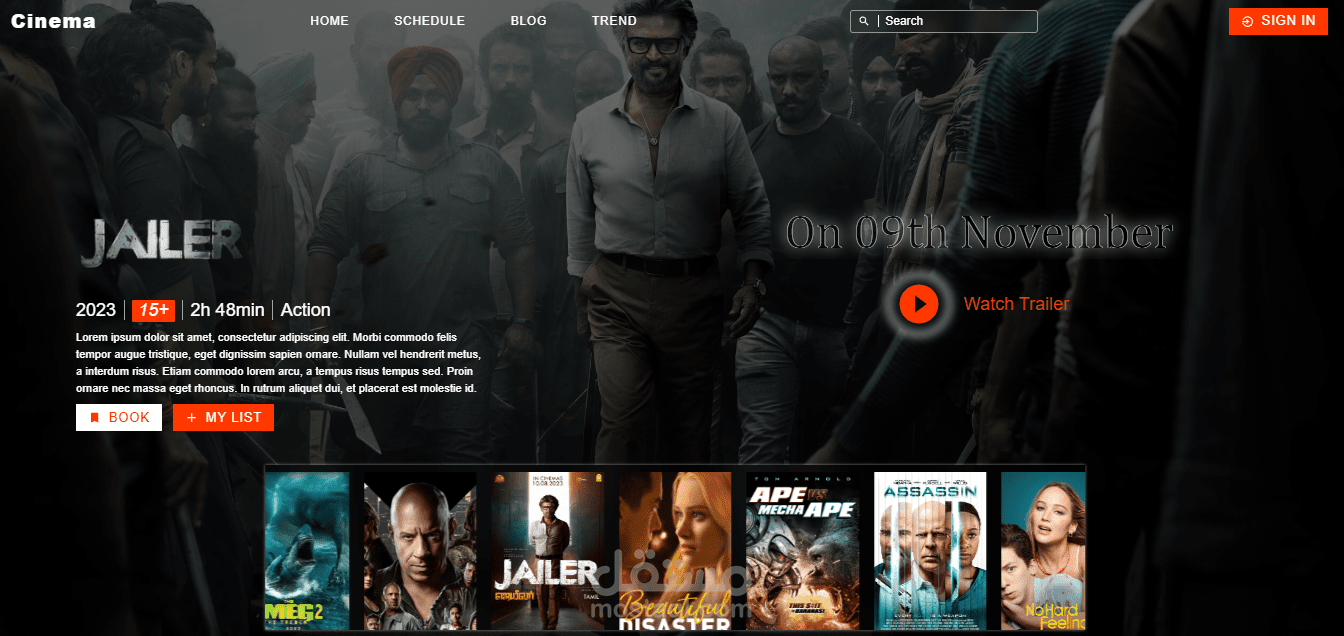 برمجه موقع أفلام