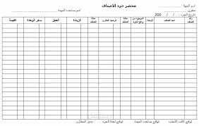 عمل تنظيم وترتيب لبيانات الجرد .