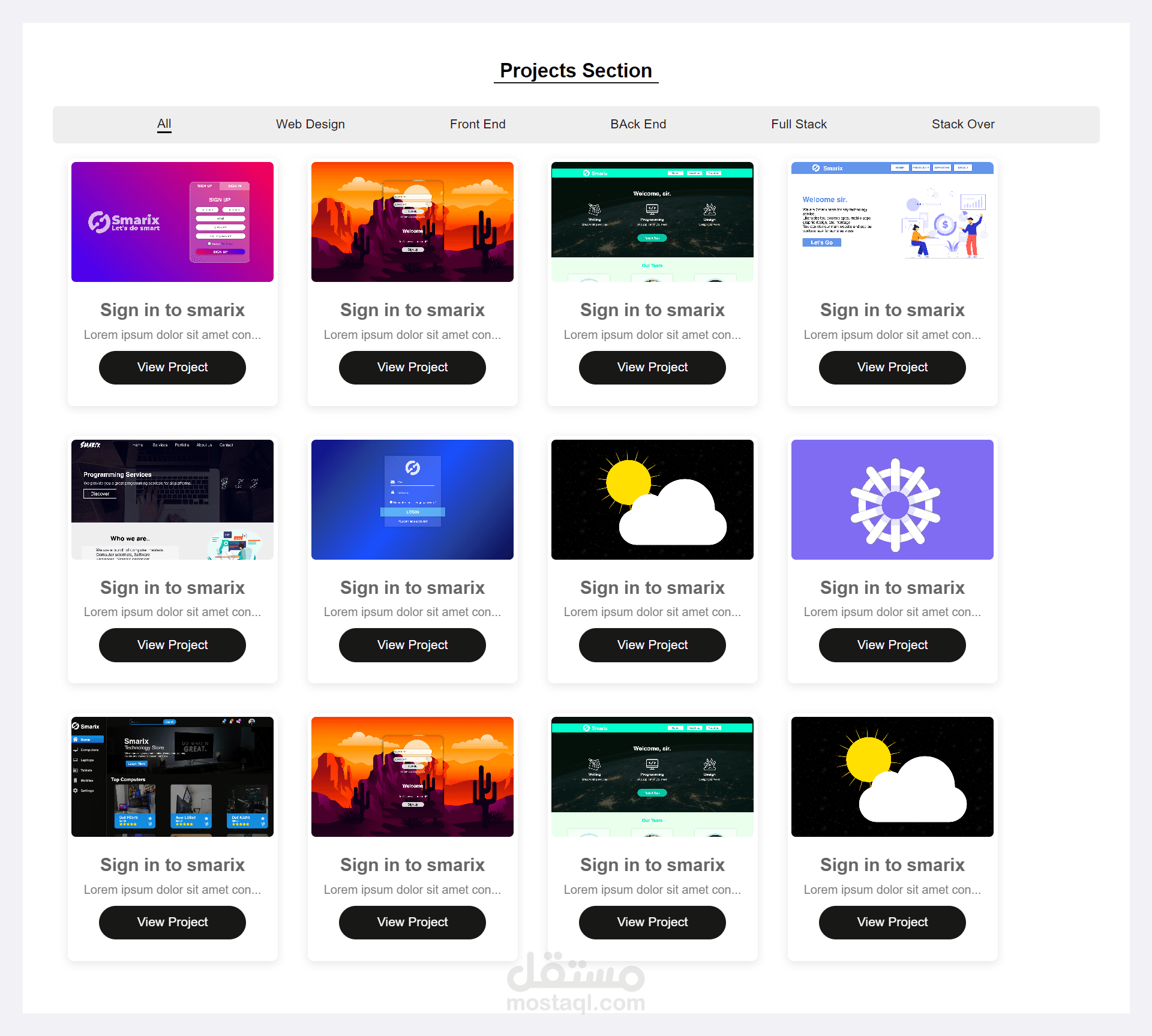 Filter-Projects /// تصفية المشاريع