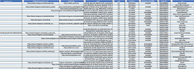 إدخال بيانات ومنتجات على Excel