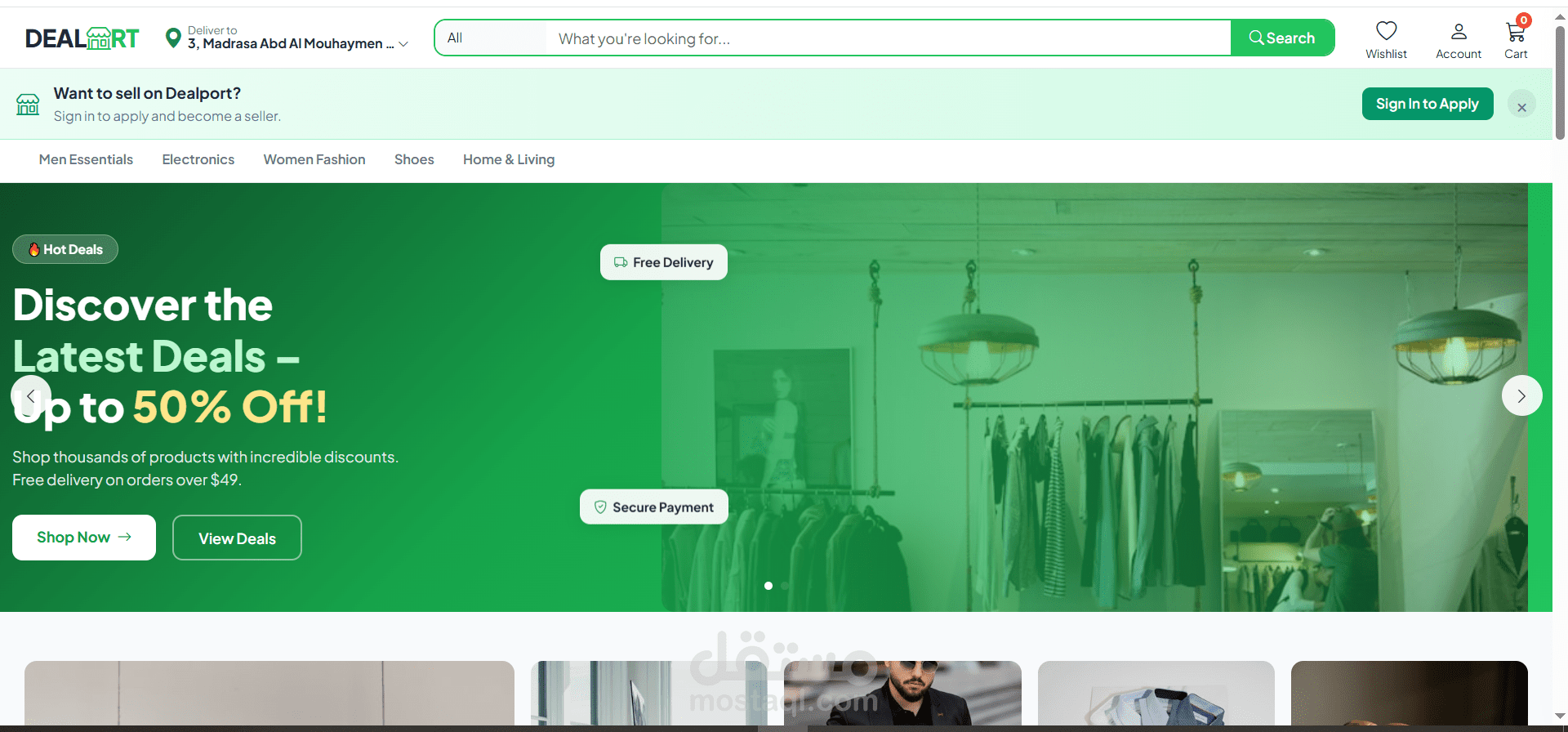 بناء منصة متجر إلكتروني متكاملة (Customer / Seller / Admin) باستخدام JavaScript