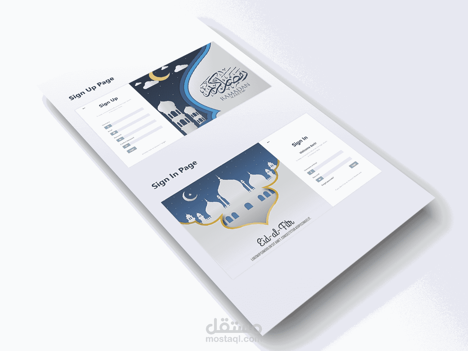 صفحة تسجيل وا نشاء حساب عصرية