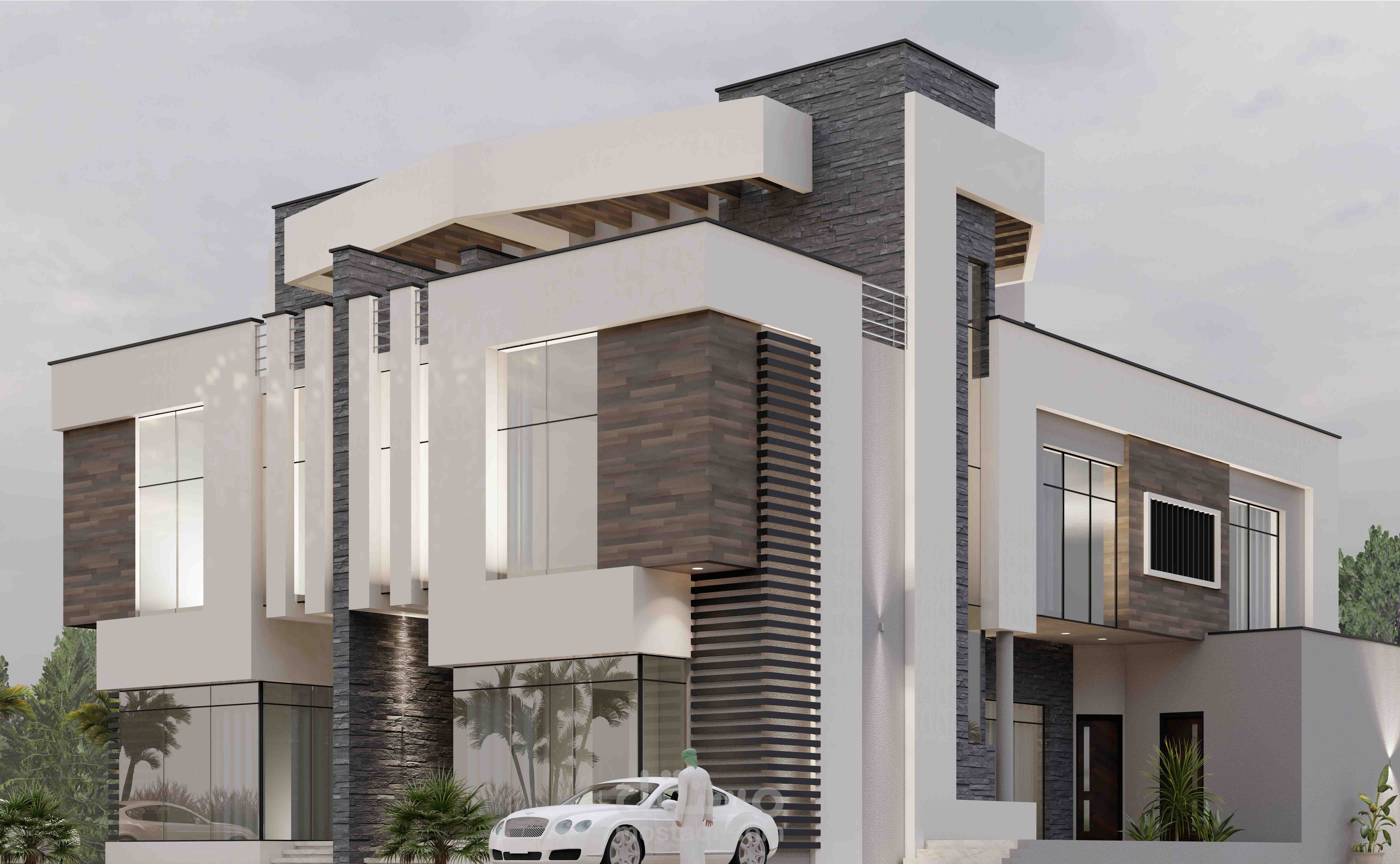 Exterior design for twin villa in Oman