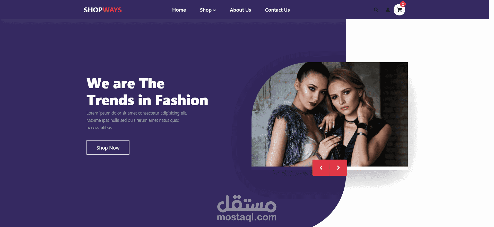 قالب بوتستراب متجر الكتروني للملابس و الاكسسوارات