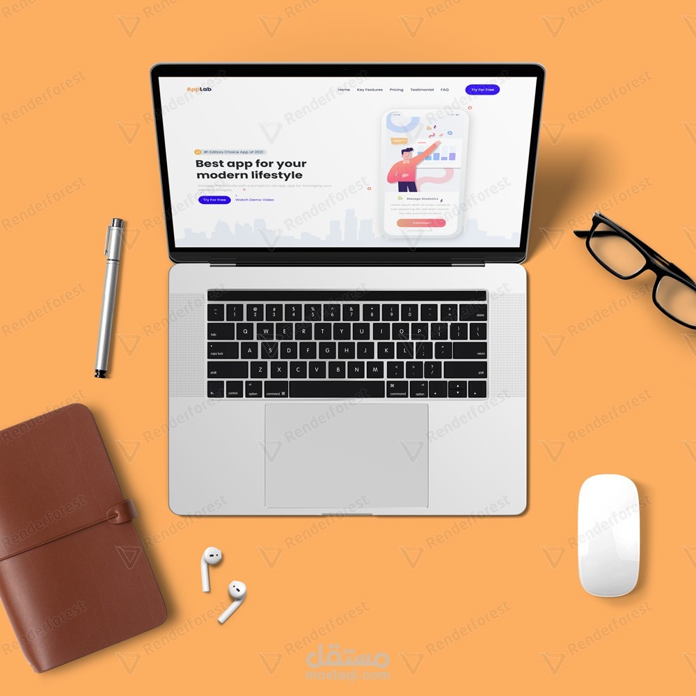 صفحة هبوط لتطبيق applab الاحصائي