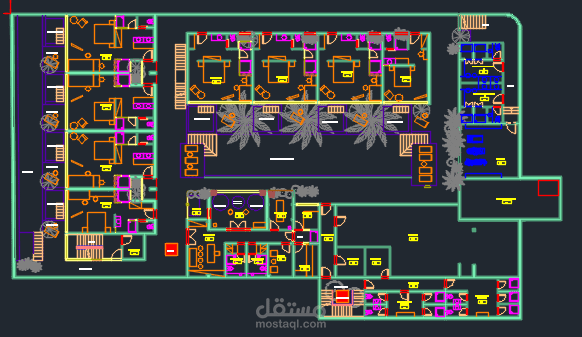 رسم مخططات معماريه وانشائيه لمشروع club house في الجونه مصر باستخدام برنامج الاوتوكاد