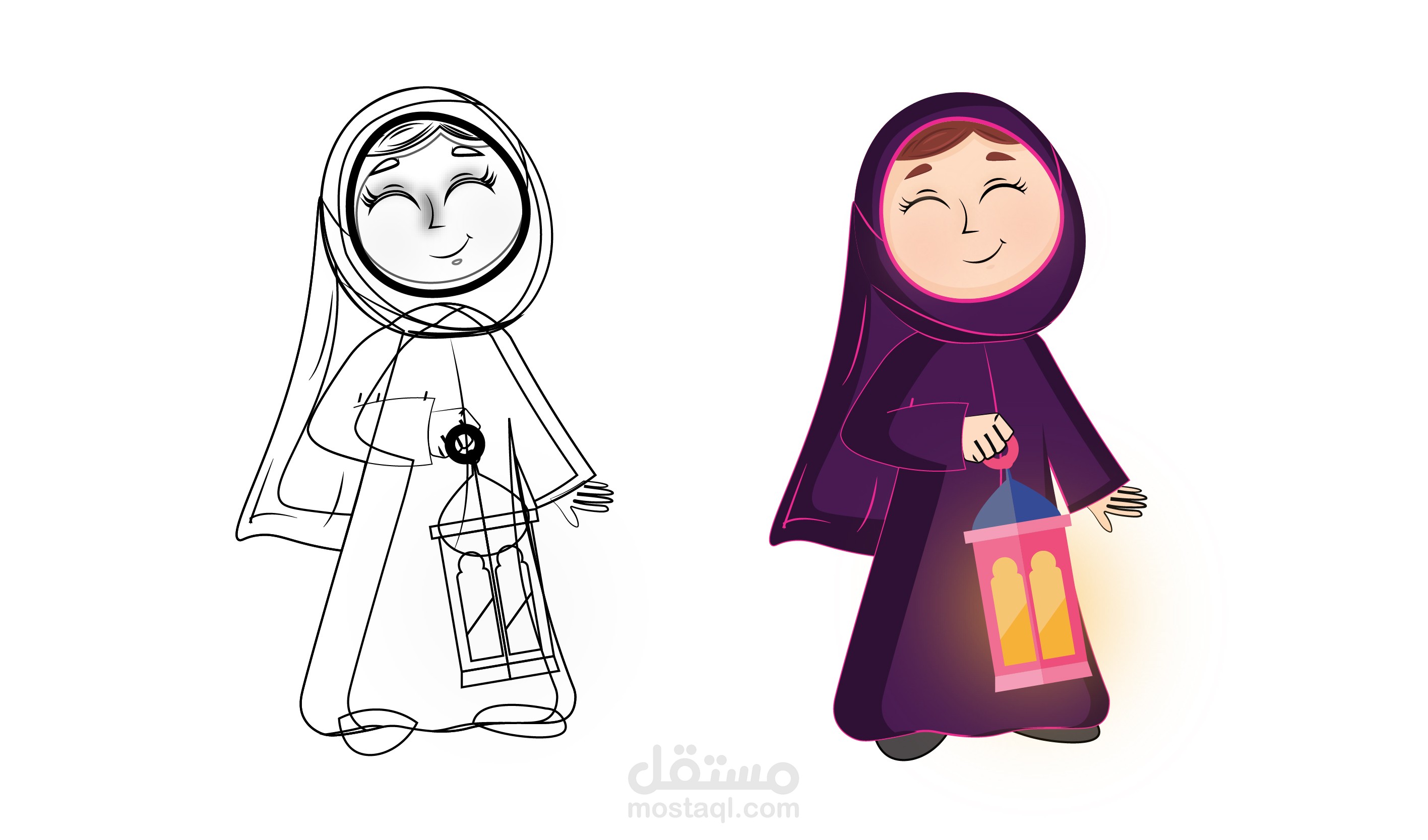 شخصية فتاة لمطبوعات رمضان