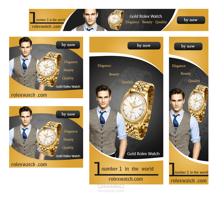 تصميم بانرات لمنتوج (ساعة رجالية)