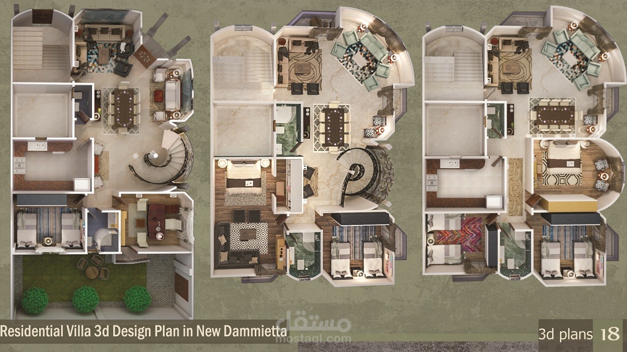 3d Design Plane for Small Villa in Egypt