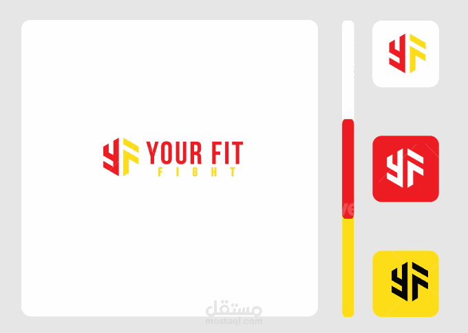 your fit fight logo تصميم شعار