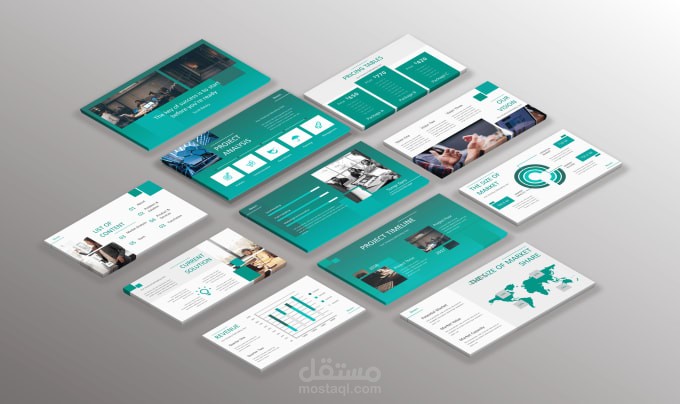 presentation design تصميم عرض تقديمي market shape