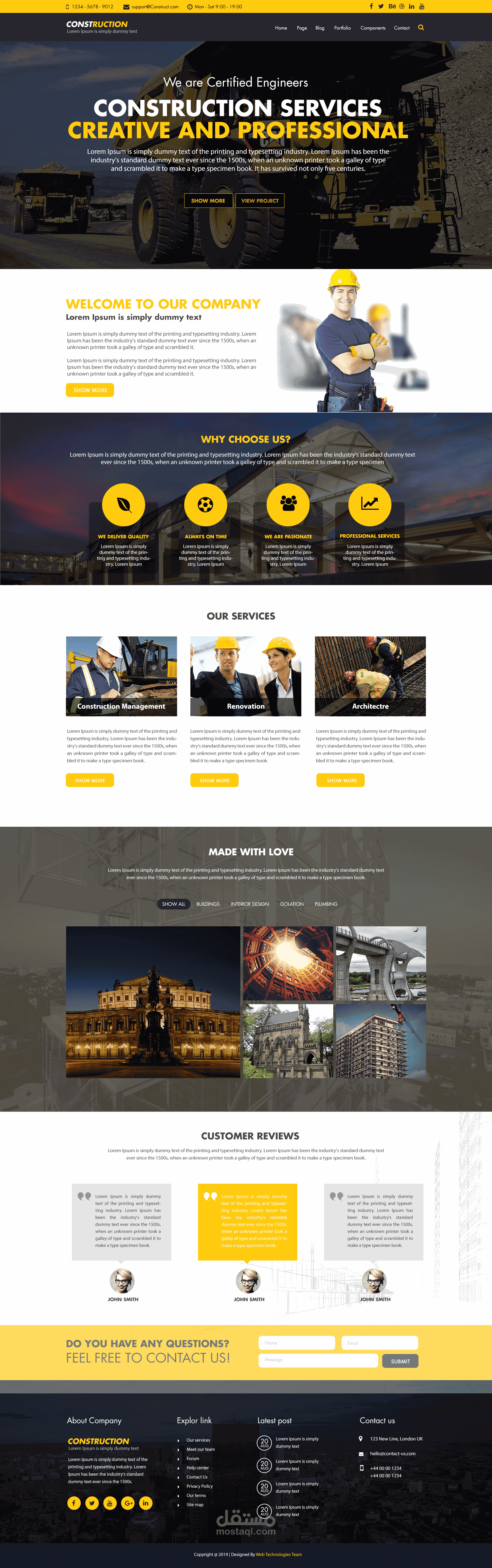 constraction company homepage