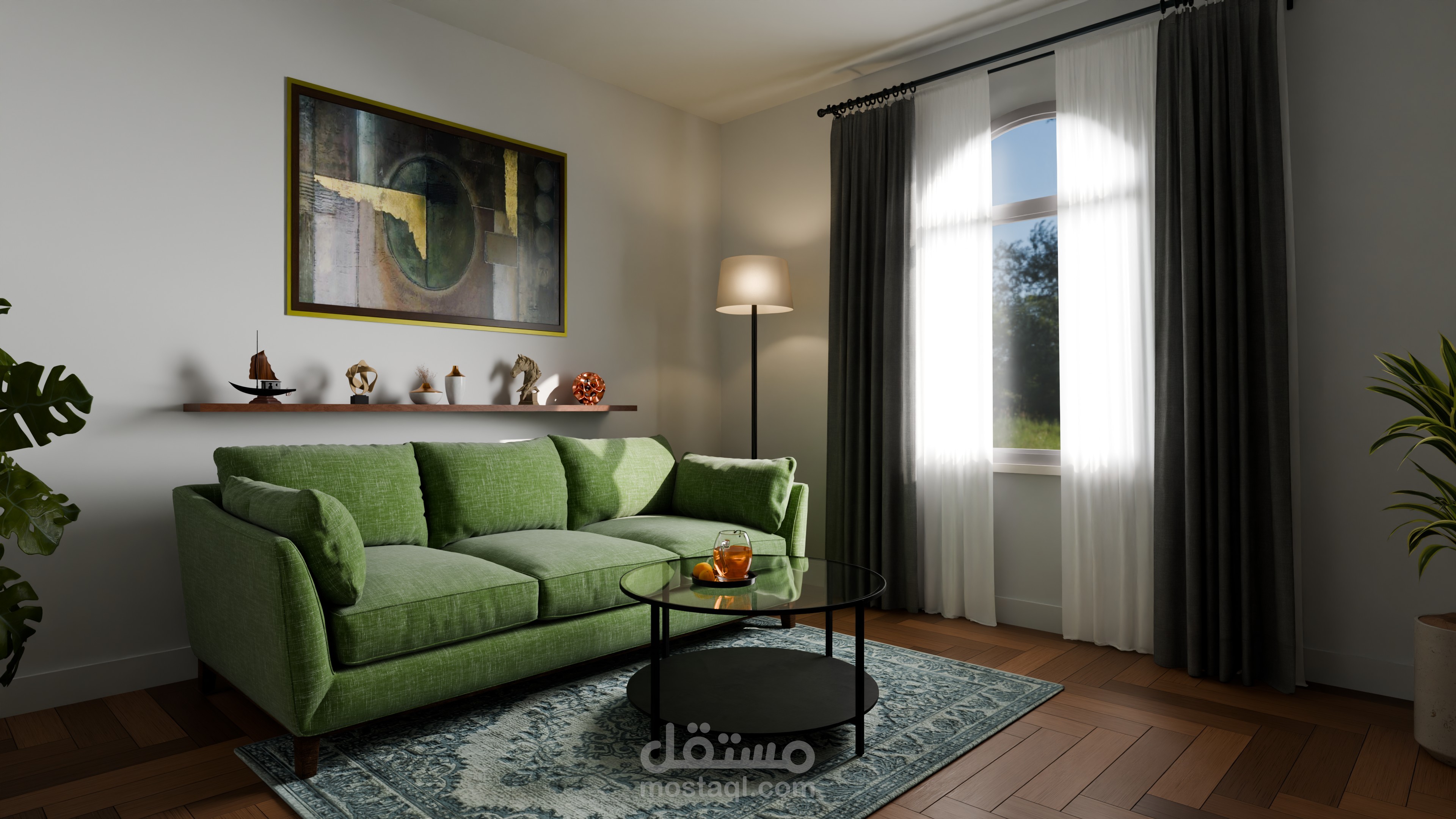 تصميم داخلي ثلاثي الأبعاد لغرفة