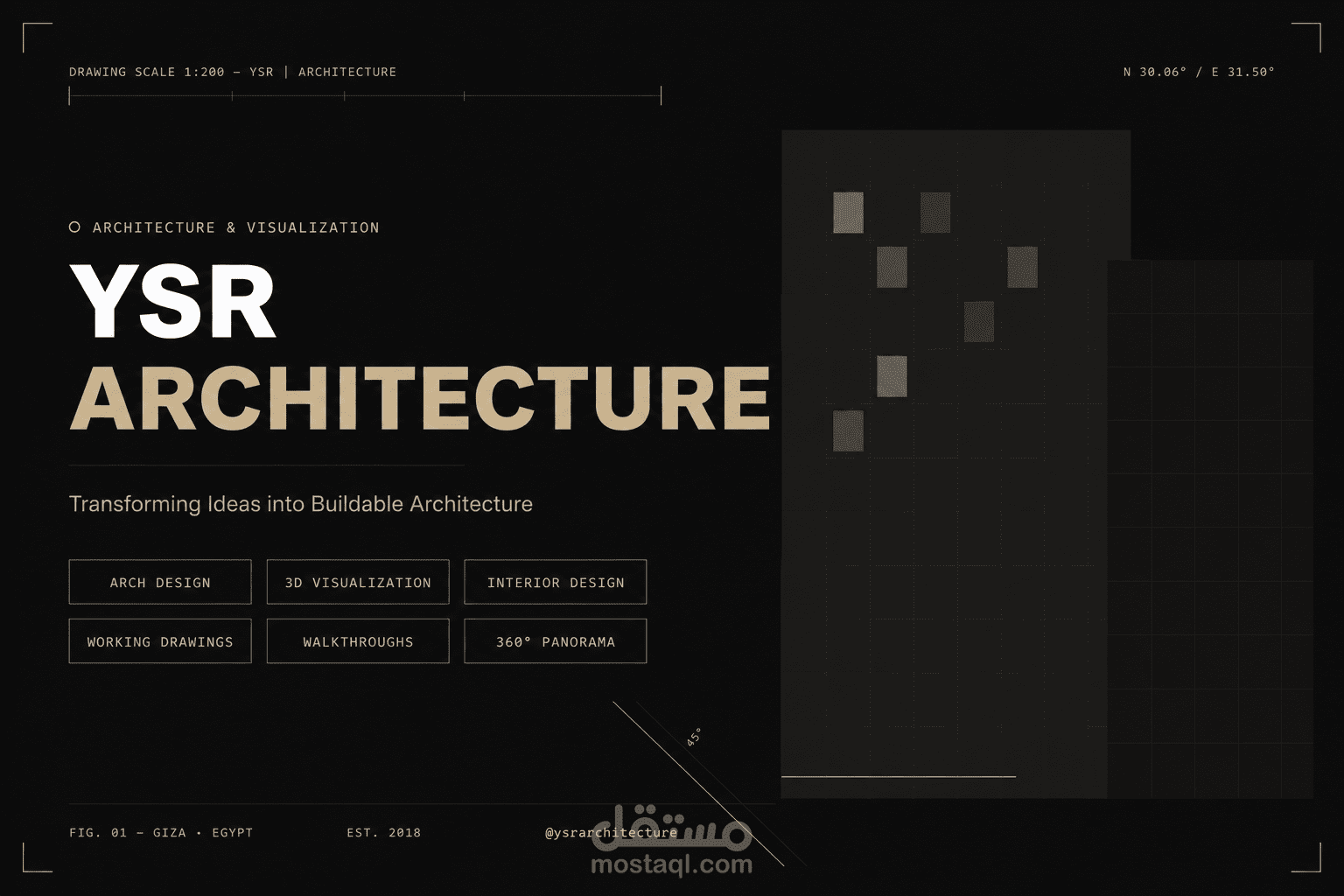 منصة عرض أعمال لشركة تصميم معماري ومقاولات
