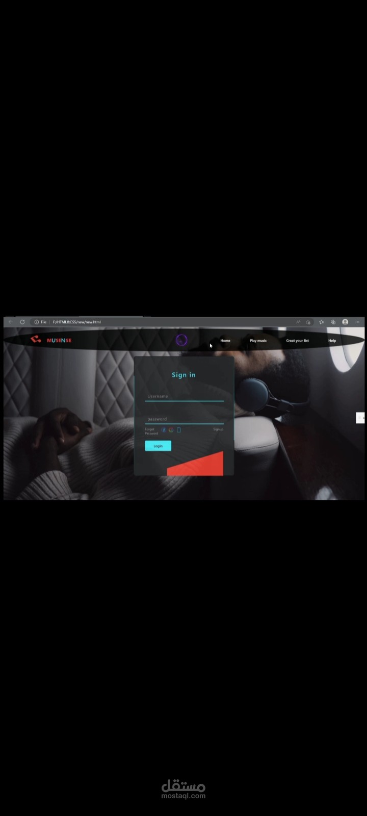 Website design for musician