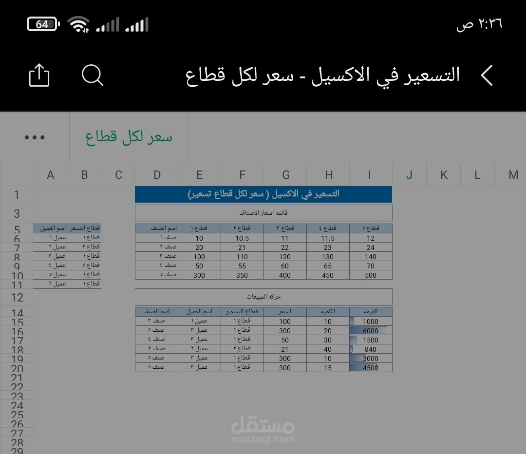 شيتات اكسيل