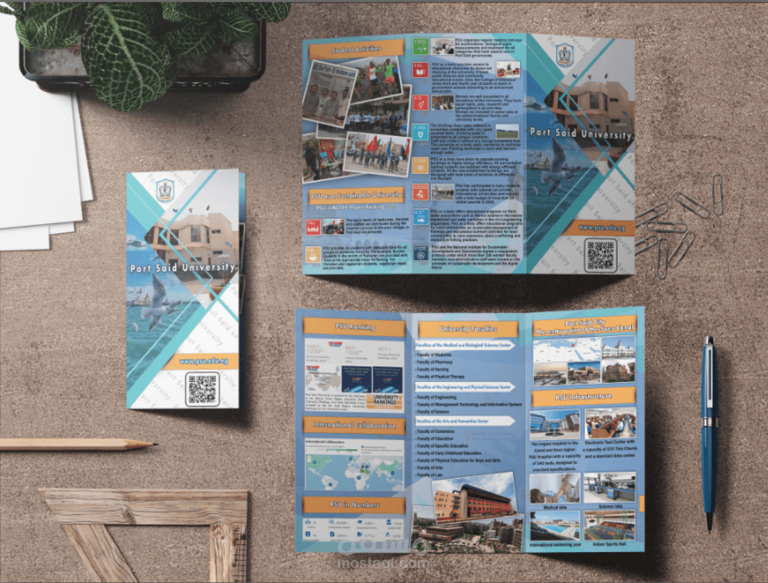 تنفيذ مطويات brochure لجامعة بورسعيد