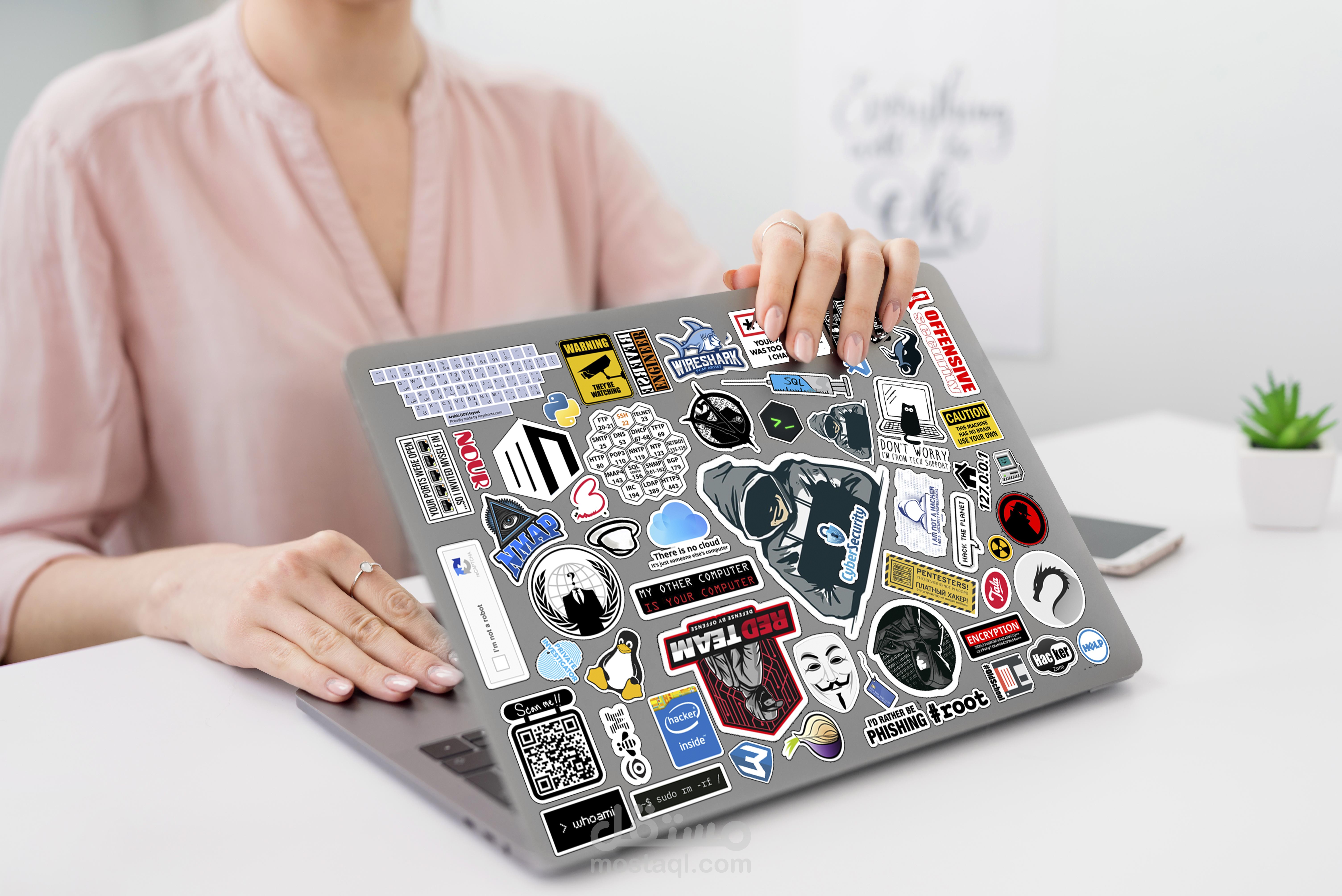 تصميم ستيكر  Stickers للحاسب المحمول