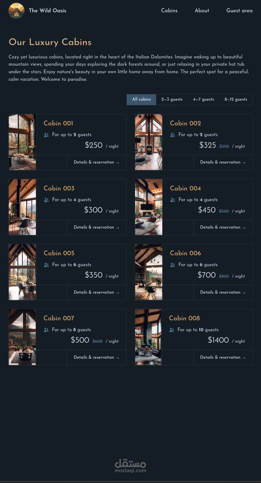 Hotel reservation site