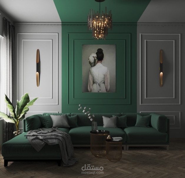 تصميم داخلى لغرفة معيشة بمحافظة كينج مريوط
