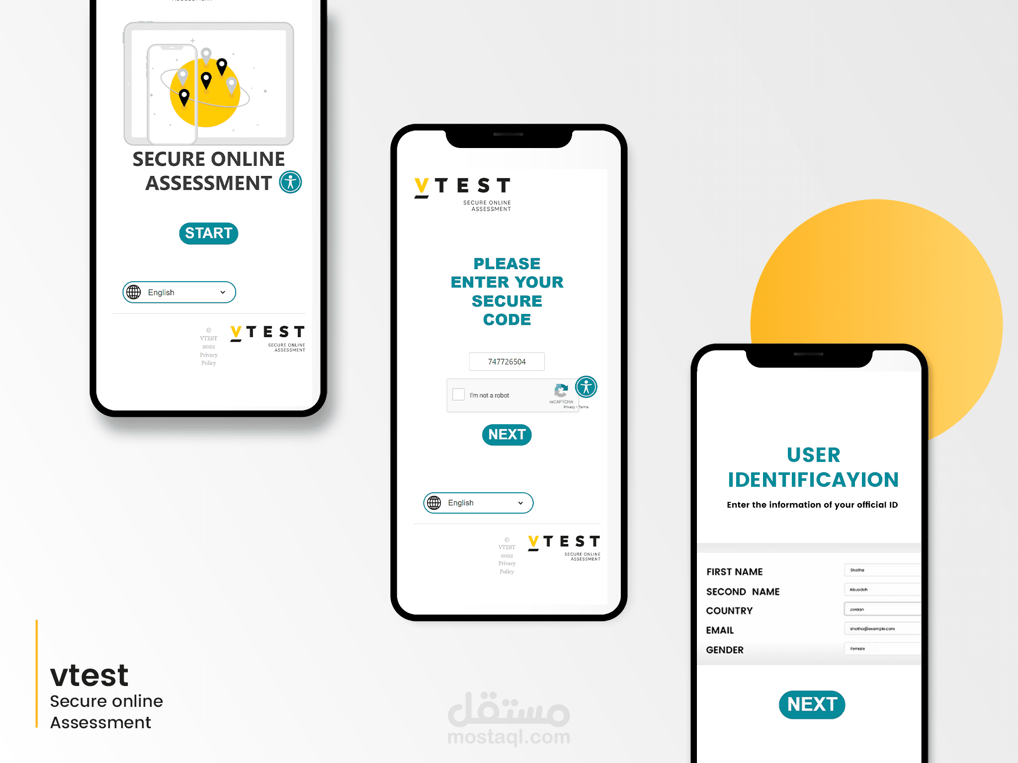تصميم عرض تقديمي  - Vtest - English Exam | Presentation