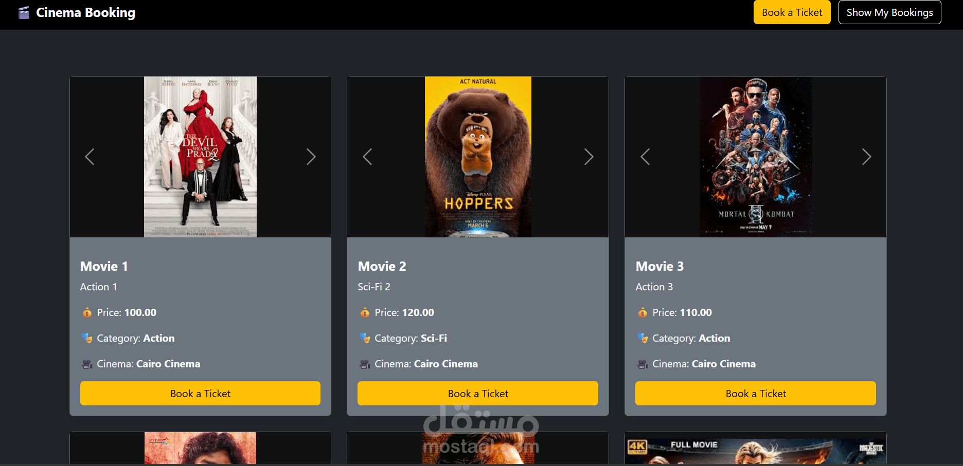 🎬 Cinema Ticket Booking System Using ASP.NET MVC