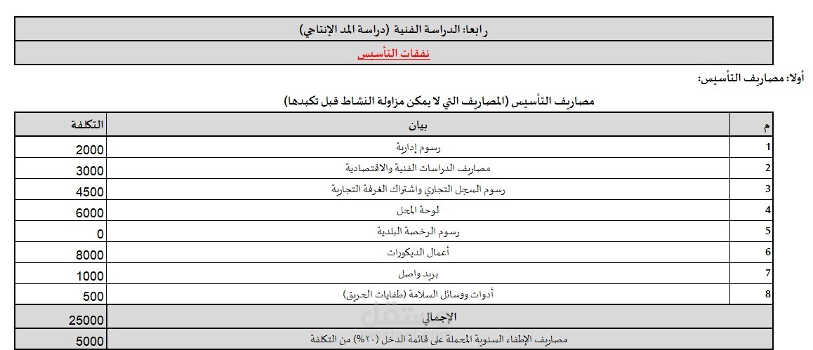 دراسة جدوى للمشاريع الصغيرة والمتوسطة