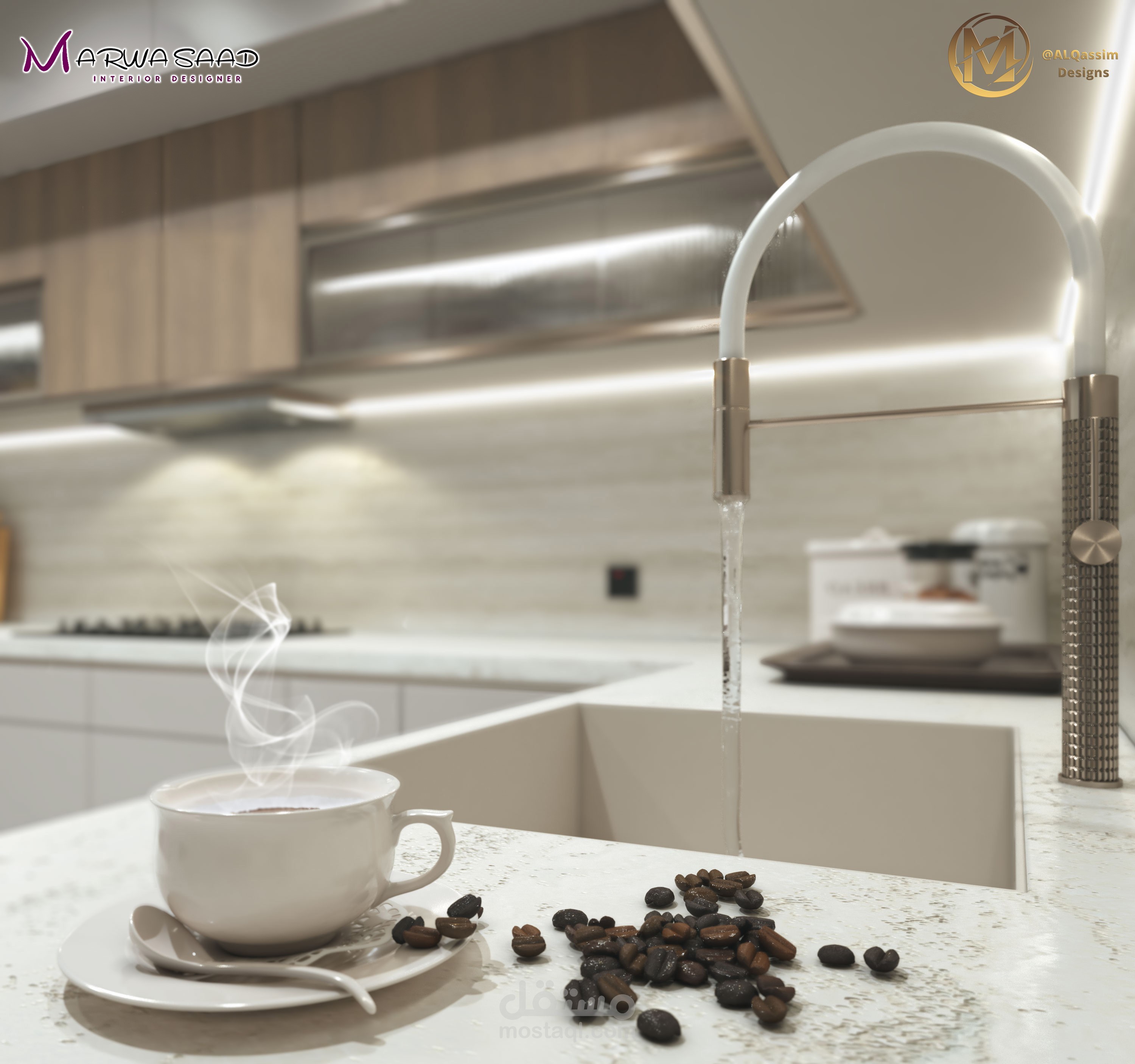 تصميم مطبخ مودرن مع الرسومات التنفيذية