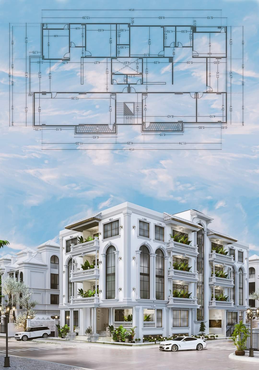 عمارة سكنية بالطراز الكلاسيكي