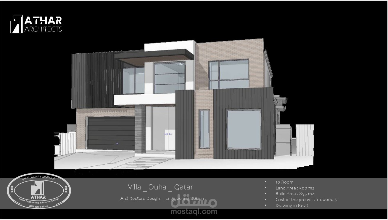 فيلا سكنية بتصميم هندسي متكامل - قطر (الدوحة)