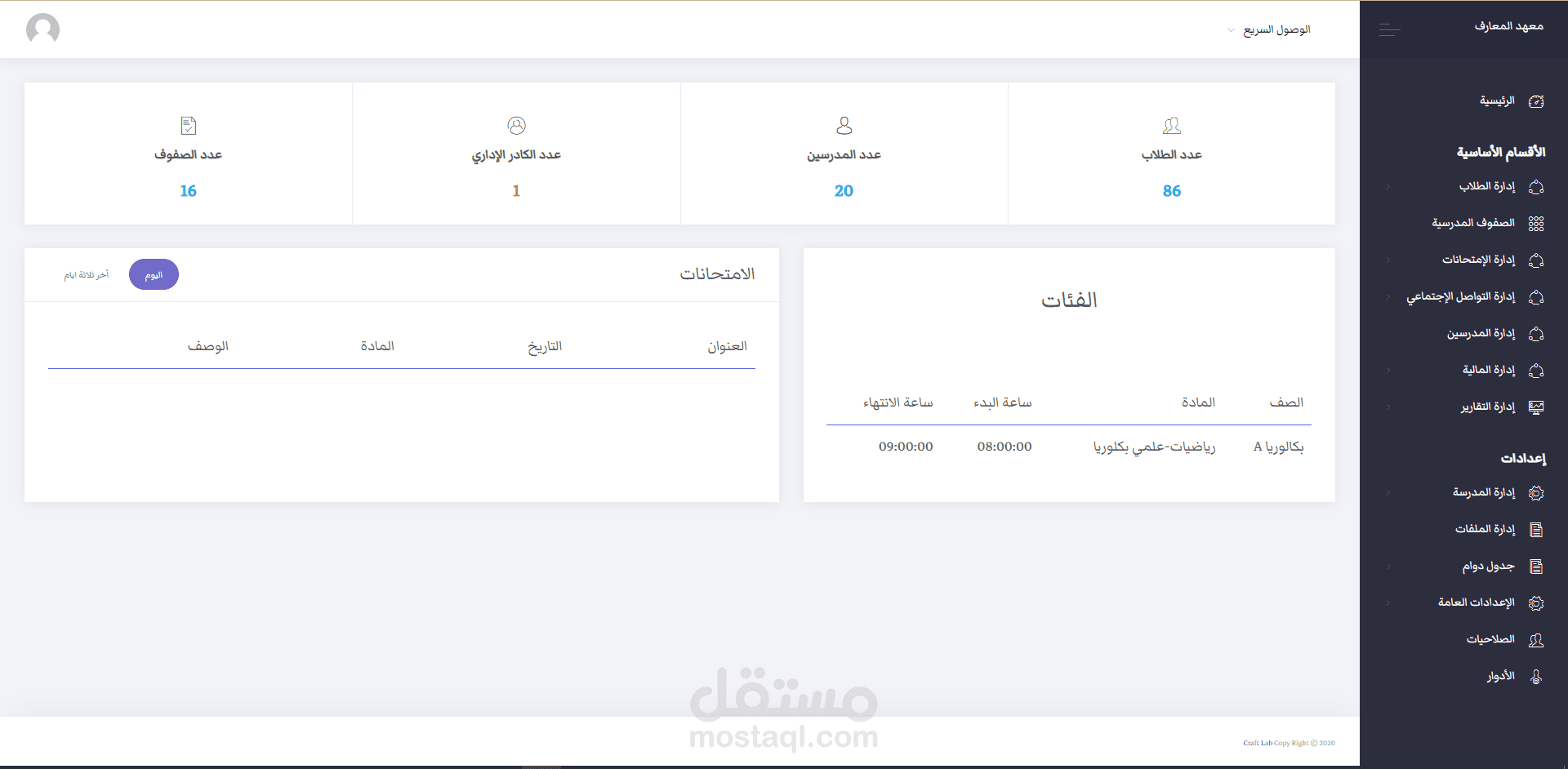 مشروع لإدارة المدارس