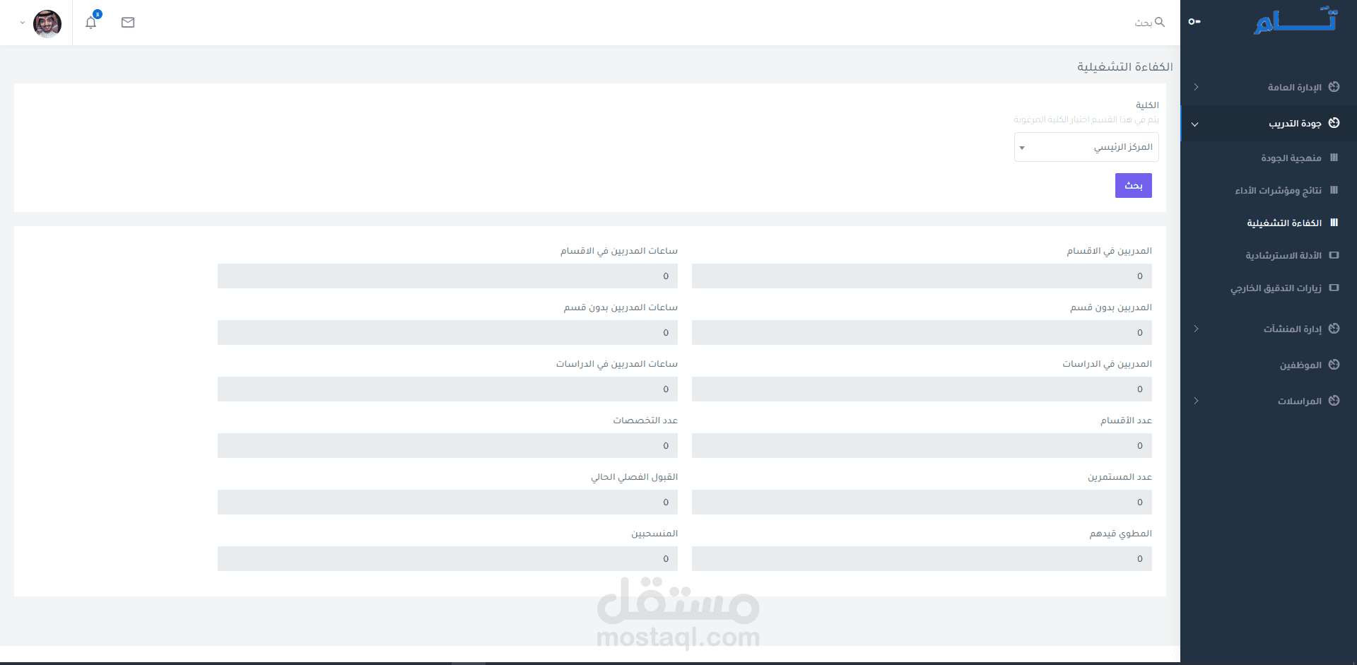 مشروع لمراقبة الجودة في المعاهد التقنية والجامعات .