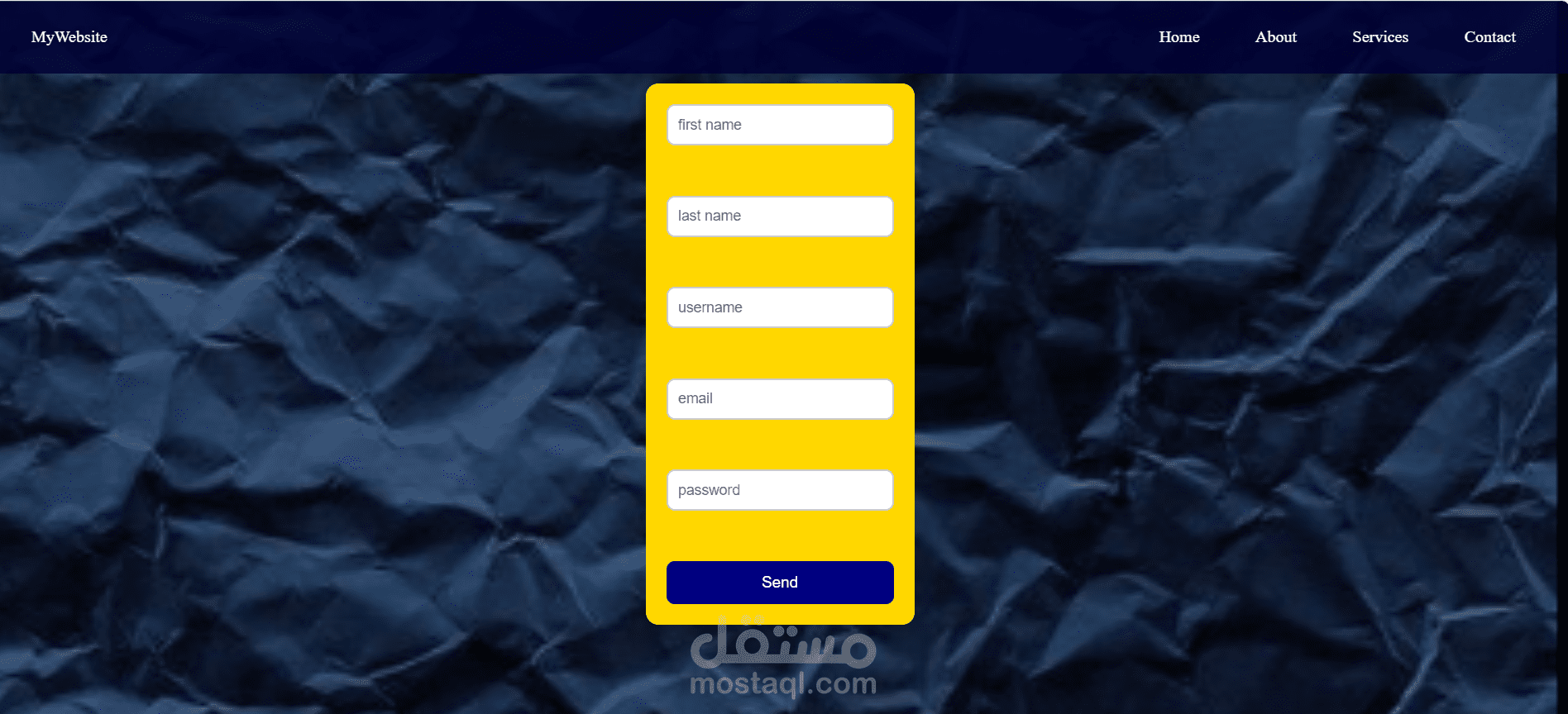 صفحه login بسيطه باستخدام html,css