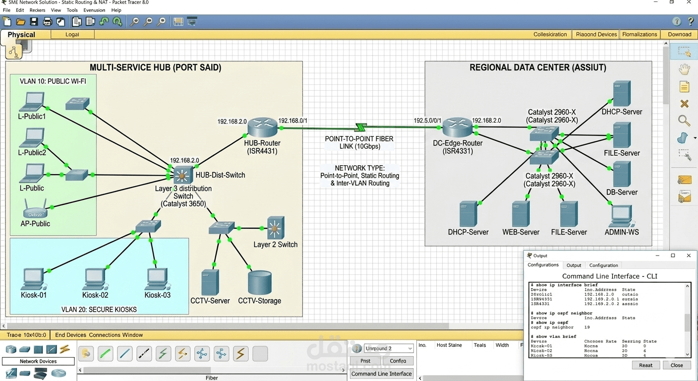 مشروع Cisco Packet Tracer