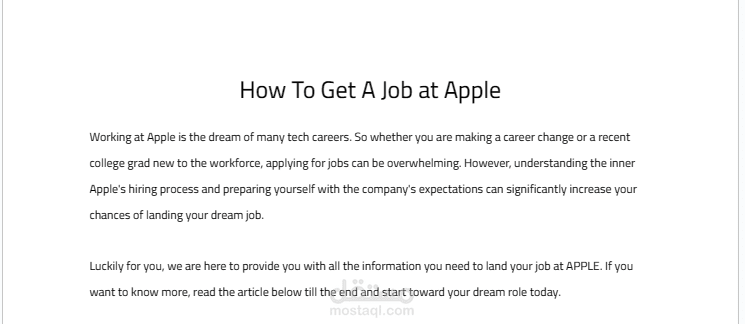How To Get A Job at Apple