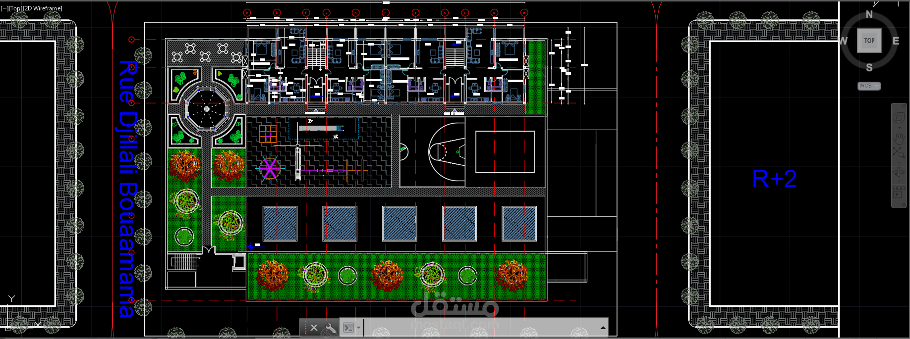 plan du centre multifonctionnel autocad