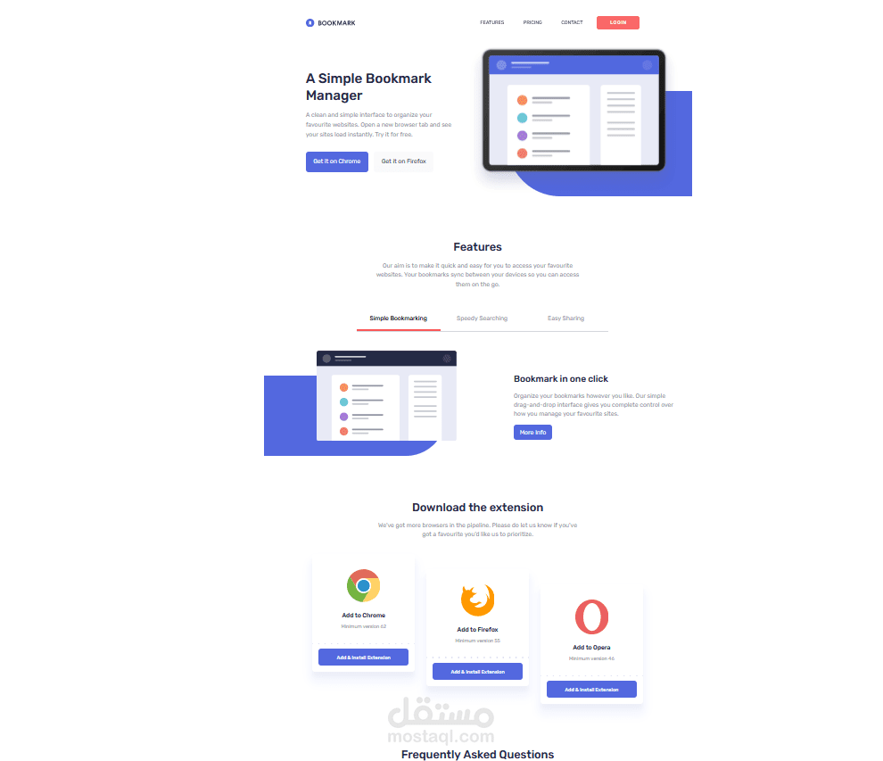Bookmark Manager Landing Page