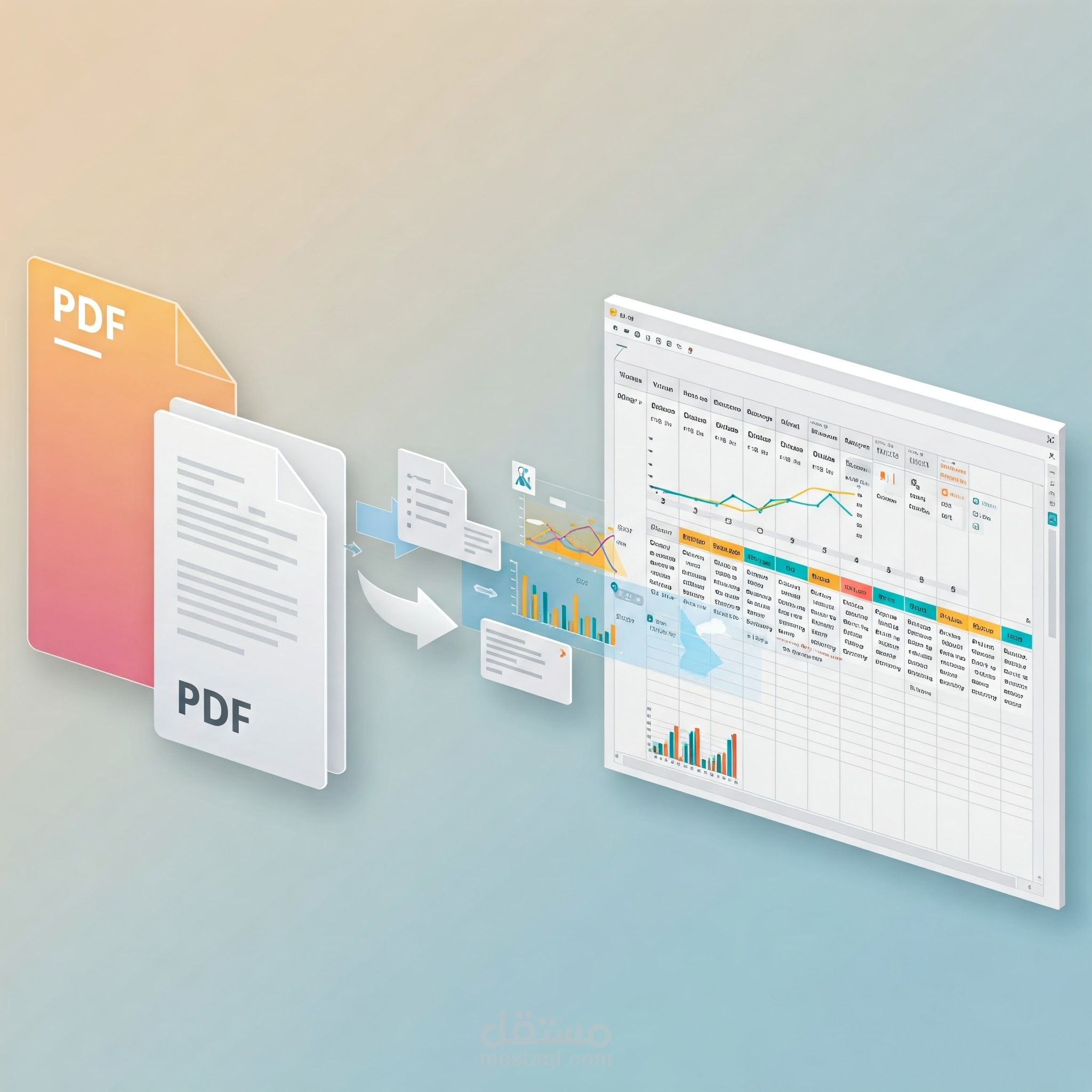 تحويل الملفات من صيغة PDF إلى Word - Excel مع الحفاظ الكامل على تنسيق النصوص والجداول والصور