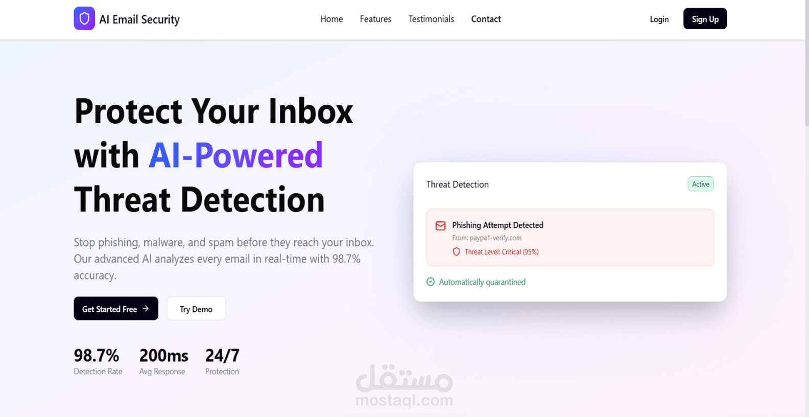 Smart Web-Based Email Threat Detection and Response System Using AI