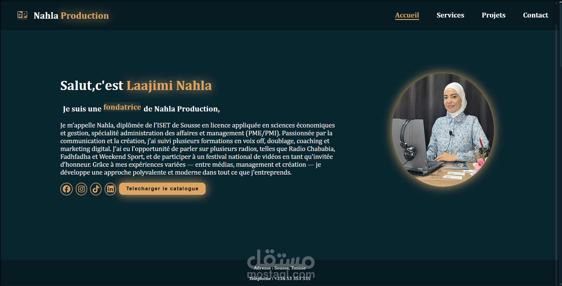 nahlaproduction.tn – موقع عرض المشاريع والخدمات