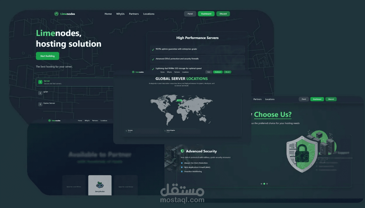 Limenodes- interactive hosting landing page