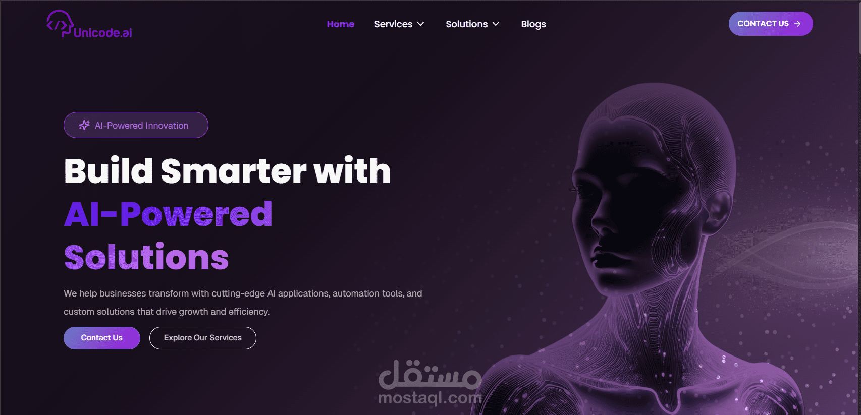 Unicode.ai — منصة لحلول الذكاء الاصطناعي والأتمتة