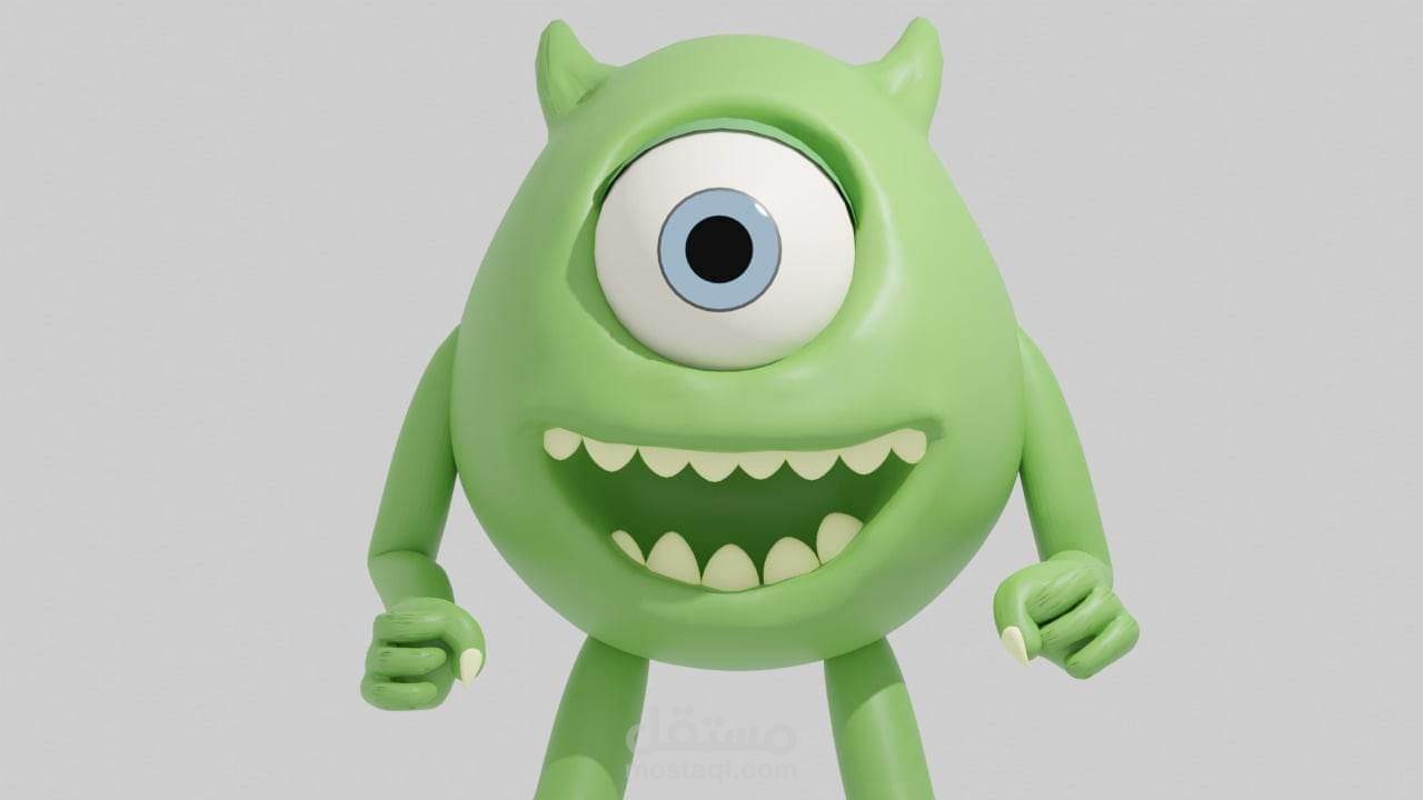 تصميم لشخصية كرتونية (مارد وشوشني) (Mike Wazowski)