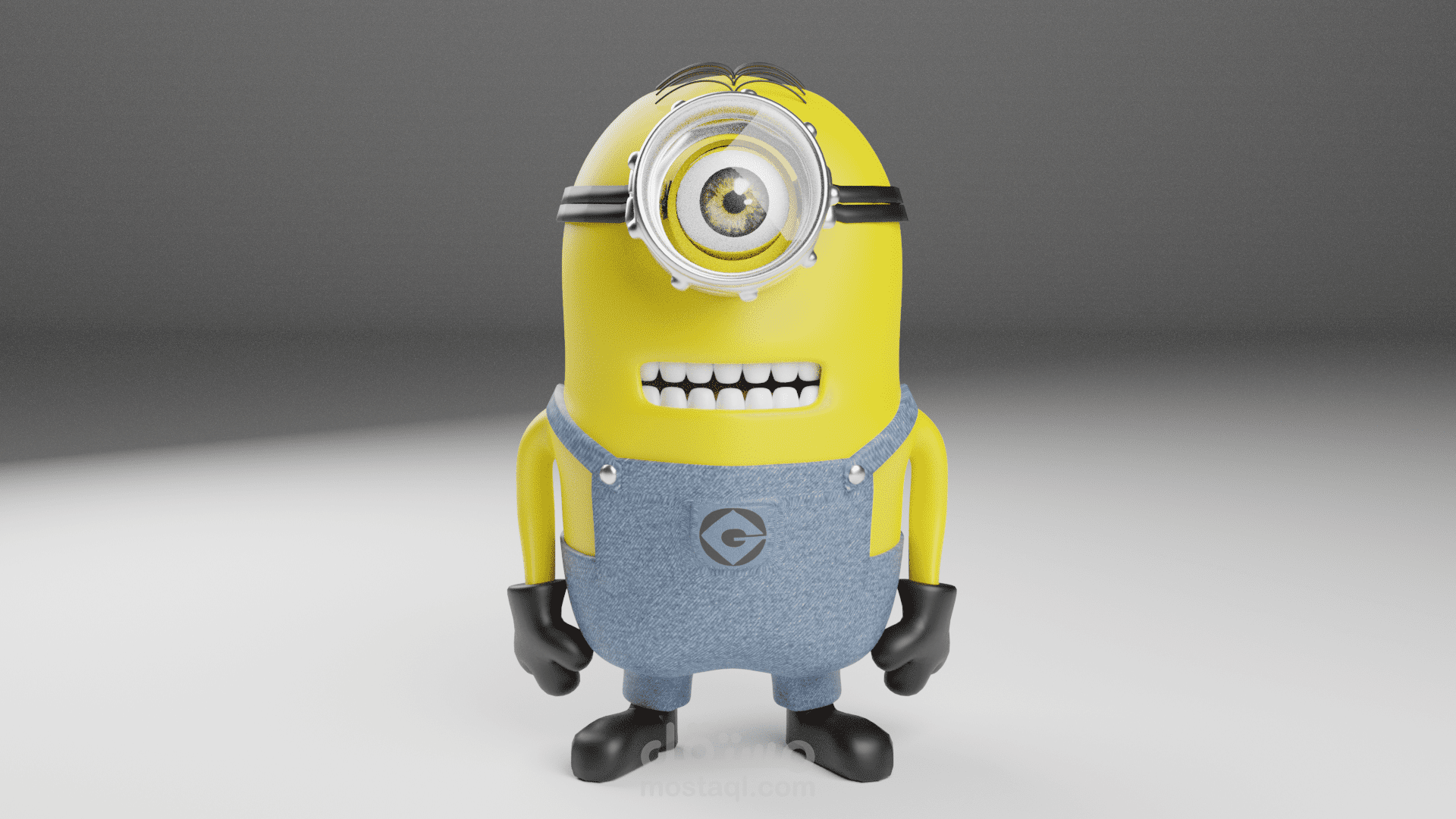 تصميم ثلاثي الابعاد لشخصية كرتونية Minion