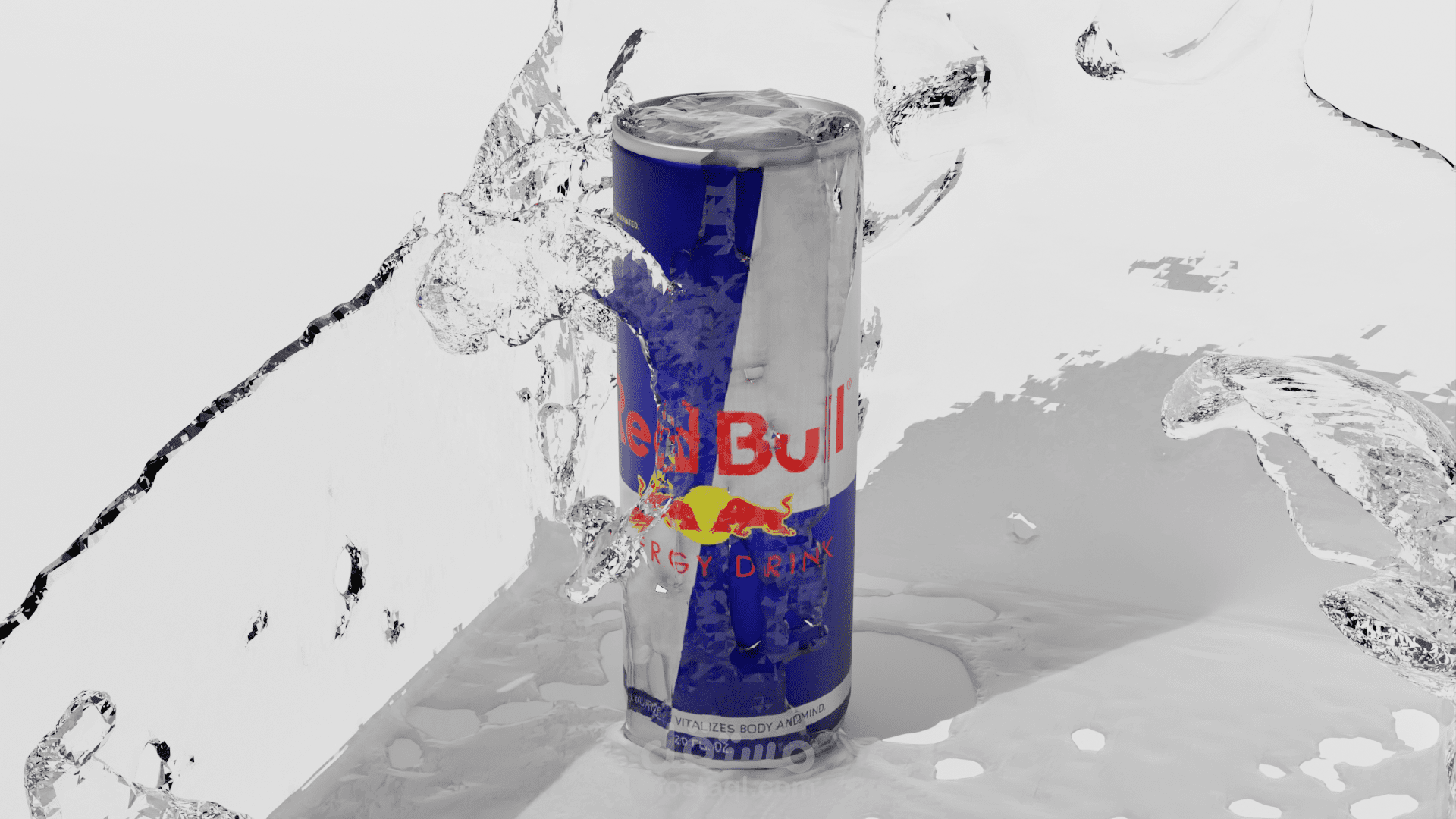 تصميم ثلاثي الابعاد لشركة ريدبول ( Redbull )