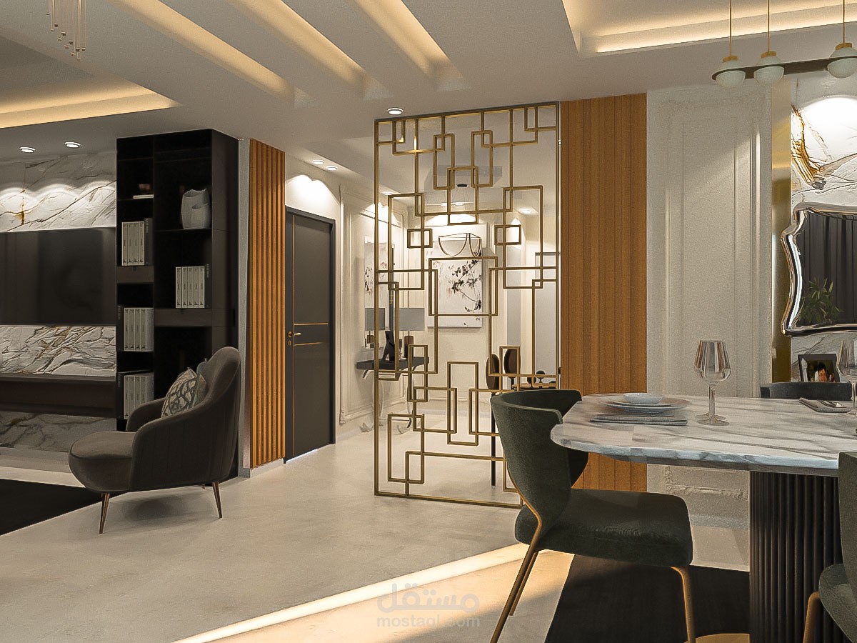 تصميم صالة نيوكلاسيك  بمدينة الزقاززيق