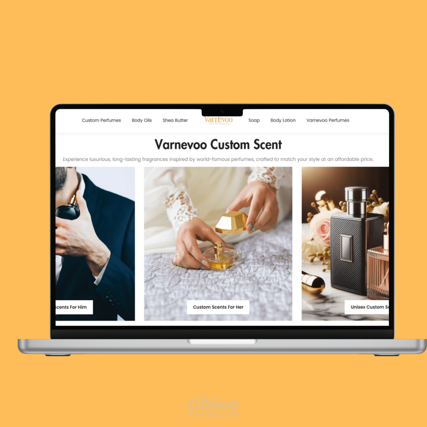 تصميم متجر للعطور Shopify