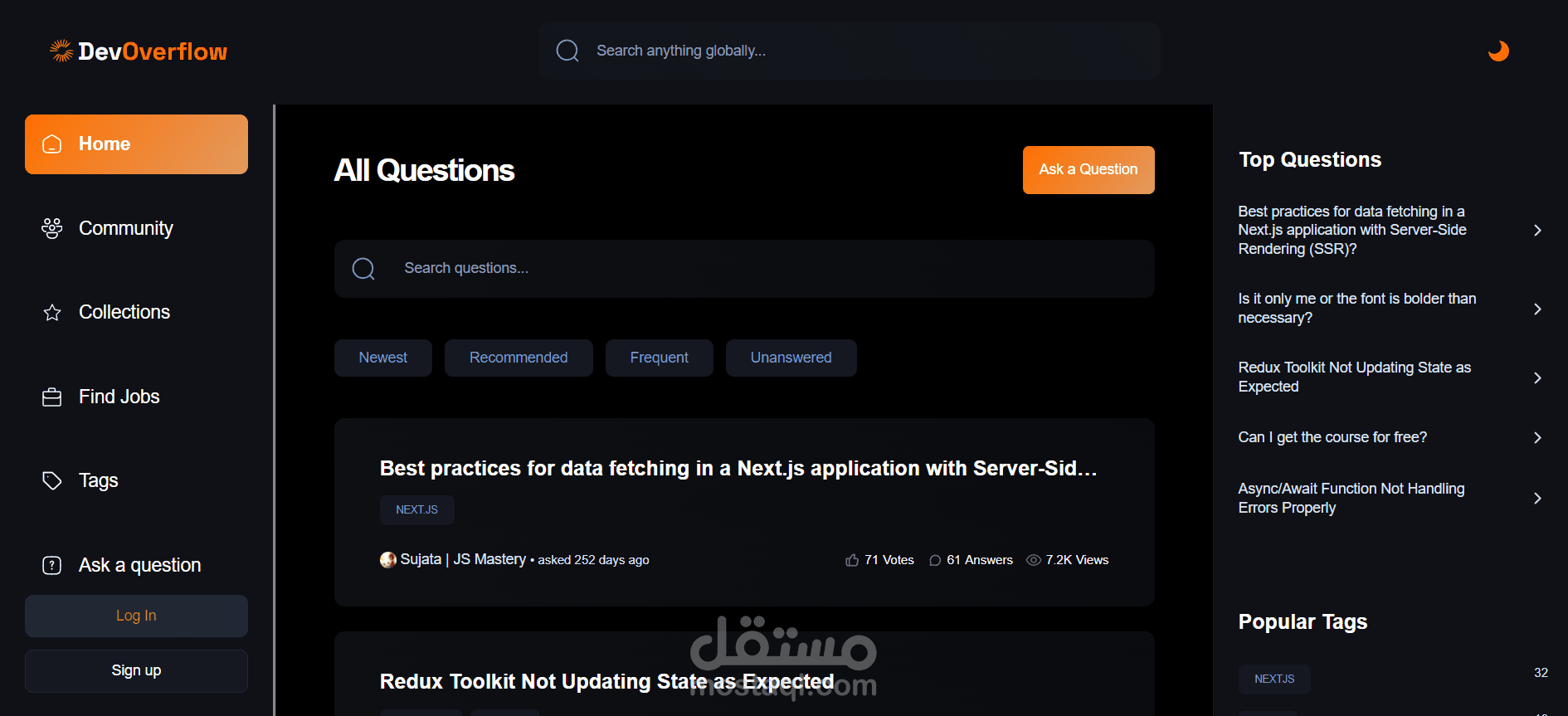 موقع سؤال وجواب يشبه stackoverflow خاص باسئلة البرمجة